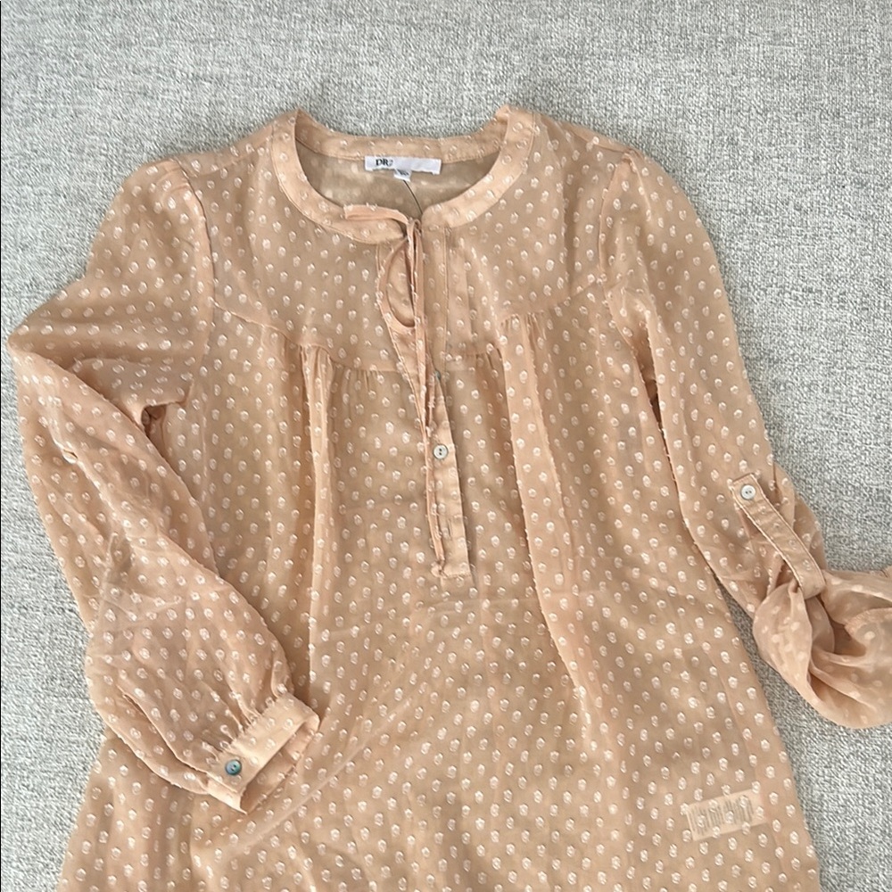DR2 Tan Blouse with Button Details